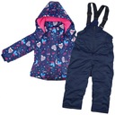 Комбинезон-двойка ЗИМНИЙ, СЕРДЕЧКИ, темно-синий, размер 110.