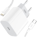 БЫСТРОЕ ЗАРЯДНОЕ УСТРОЙСТВО ДЛЯ IPHONE 20 Вт USB-C + КАБЕЛЬ 1 М