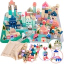 НАБОР ДЕРЕВЯННЫХ БЛОКОВ ДОРОГА ГОРОД 115 ЭЛЕМЕНТОВ