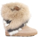 6821 БЕЖЕВЫЕ УТЕПЛЕННЫЕ СНЕЖНЫЕ БОТИНКИ НА МЕХЕ 39