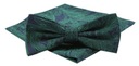 Мужской галстук-бабочка с нагрудным платком — Alties — темно-зеленый, с крупным узором