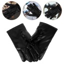 1PAIR ЧЕРНЫЙ WINDPROOF LEATHER GLOVES FOR MEN CYCLING SPORTS  фото 16