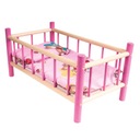 ДЕРЕВЯННАЯ КУКОЛЬНАЯ КРОВАТЬ С ПОСТЕЛЬНЫМ ПРЕДСТАВЛЕНИЕМ