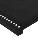 Изголовье для кровати со светодиодной подсветкой чёрное 100x5x118 128 см бархат