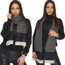 ШАРФ ЖЕНСКИЙ, принт, узор в полоску, черный бежевый