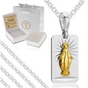 SREBRNY ŁAŃCUSZEK + MEDALIK MATKA BOSKA CUDOWNA 925 GRAWER PREZENT KOMUNIA