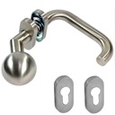 GAŁKA + KLAMKA STAL NIERDZEWNA INOX STAŁA Z ROZETĄ