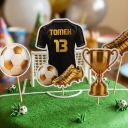 TOPPER для торта прикраса на ДЕНЬ НАРОДЖЕННЯ футболіста вболівальника пікери ВАШЕ ІМ'Я вік купити з Польщі