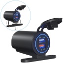 ЗАРЯДНИЙ ПРИСТРІЙ МОТОЦИКЛ USB 2.4A + USB QC3.0 + КНОПКА  фото 9