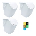 Kosz do segregacji biały 3x25l pojemnik + naklejki