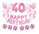 Набор розовых шаров на 40-летие С Днем Рождения Надпись Воздушные шары 40-летие