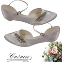 Casani белые большие свадебные туфли 43 низкие с декором