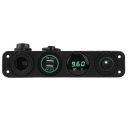 12-24V ЗЕЛЕНА ДІОДА LED (СВІТЛОДІОД) ПОДВІЙНА ЗАРЯДНИЙ ПРИСТРІЙ USB ПРИКУРЮВАЧ DO CYGAR ПЕРЕМИКАЧ GNIAZDKA ЕЛЕКТРОМЕРЕЖІ  (18447932044) фото min 5