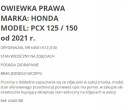 CÔTÉ DÉFLECTEUR D'AIR PROTECTION DROIT HONDA PCX 125 150 21+photo 8
