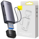 АДАПТЕР BASEUS АДАПТЕР SD И TF КАРТРИДЕР НА USB-КАБЕЛЬ СЕРЫЙ