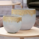 ДЕКОРАТИВНАЯ СТЕКЛЯННАЯ ВАЗА ИРИС 21Х11Х19 СМ СЕРЕБРЯНАЯ