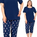 ЖЕНСКАЯ ХЛОПКОВАЯ ПИЖАМА БОЛЬШОГО РАЗМЕРА, КОРОТКАЯ 3/4