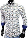Koszula męska bawełniana we wzory slim fit EN602 r. XL Rozmiar XL