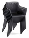 Záhradná stolička Keter plast sivá Dominujúca farba sivá