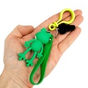 Зеленый брелок в виде лягушки-кактуса для ключей от рюкзака