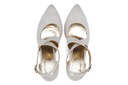 Свадебные туфли с ремешками, серебряные блестки, Ига 39