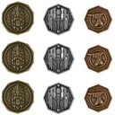 ZESTAW 9 KRASNOLUDZKICH METALOWYCH MONET LARP RPG