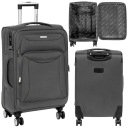 ЧЕМОДАН НА КОЛЕСИКАХ BLACK HORSE СРЕДНИЙ СЕРЫЙ ТЕЛЕСКОПИЧЕСКАЯ РУЧКА