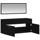 vidaXL Kúpeľňová skrinka so zrkadlom, čierna, materiál na báze dreva Hĺbka nábytku 1 cm