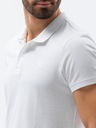 Мужская рубашка-поло вязки пике, белая S1374 M
