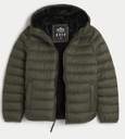 Kurtka Abercrombie Hollister L puchowa zimowa ultimate puffer Kolor zielony