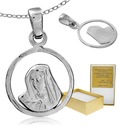 DELIKATNY MEDALIK Z MATKĄ BOSKĄ ZE SREBRA PR. 925