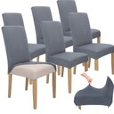 НАБОР ИЗ 6 ШТ. ЧЕХОЛЫ ЧЕХОЛ ДЛЯ СТУЛА СЕРЫЙ СТАЛЬ ГИБКИЙ ГЛАДКИЙ