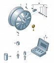 VW CON TAPA LLANTAS 1 PIEZA GOLF JETTA PASSAT TOUAREG 