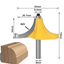 РЕЗКА ДЛЯ ЗАГРУГЛЕНИЯ КРОМКИ Fi 8 мм R25