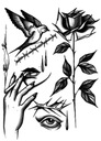 Tatuaż BLOGER Róża Twarz ARKUSZ Dużo Wzorów TM258