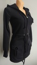 XS/S 32/34 długa czarna damska bluza dresowa z kapturem i kieszeniami Moodo Rozmiar XS/S