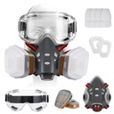 ДЫХАТЕЛЬНАЯ МАСКА, МНОГОРАЗОВАЯ ПОЛУМАСКА С ЗАЩИТНЫМИ ОЧКАМИ ДЛЯ ПОЛИРОВКИ