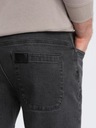 Pánske džínsové jogger nohavice s prešívaním grafit V4 OM-PADJ-0113 S Dominujúca farba sivá