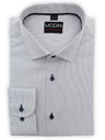 Biało-szara koszula męska w drobny prążek Y60 176-182 / 45-Regular Marka Modini