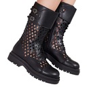 CZARNE AŻUROWE BOTKI DAMSKIE MELBA 41