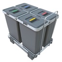 Контейнер для мусора Ecofil, папка, сортировщик для шкафа 40 см, 4 контейнера Elletipi