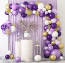 Гирлянда из воздушных шаров фиолетового золота белого цвета