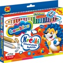 BAMBINO KREDKI OŁÓWKOWE GRUBE DREWNIANE 24 KOLORY