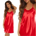 Сексуальная атласная ночная рубашка с кружевом De Lafense Synthia красная M 38