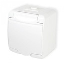 РОЗЕТКА JUNIOR ОДИНАРНАЯ ГЕРМЕТИЧНАЯ с заслонкой НАВЕРХНОСТНЫЙ МОНТАЖ внешняя 1x2P+Z