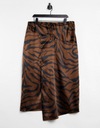 TOPSHOP АТЛАСНАЯ ЮБКА МИДИ, КОРИЧНЕВАЯ, 40 Л 1 VAE