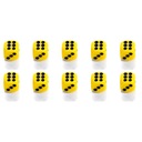 НАБОР ИЗ 10 КОСТИ D6 RPG ЖЕЛТЫЙ 1,1 СМ