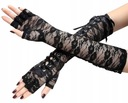 Čierne dlhé čipkované rukavice bez boho prstov Pohlavie Výrobok pre ženy