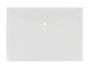 Белый прозрачный конверт из ПП формата А5 с застежкой-кнопкой.