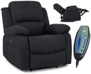 Черное электрическое массажное кресло с откидной спинкой и функцией массажа BONO 2